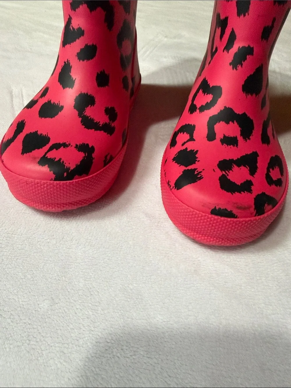 Hunter Kids Pink and Black Leopard Print Rain Boots Like new UK 9 US10
